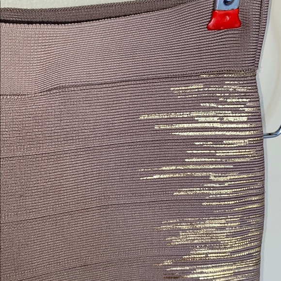 Guess Tan&Gold foil Bandage Mini Skirt - Picture 2 of 5